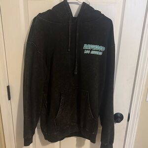 Black acid wash Badwood hoodie
